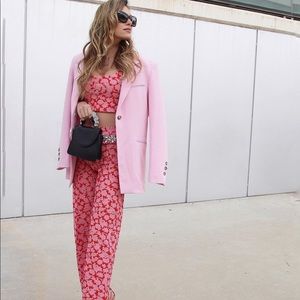 Zara 2022 pink jewel floral pants limited edition